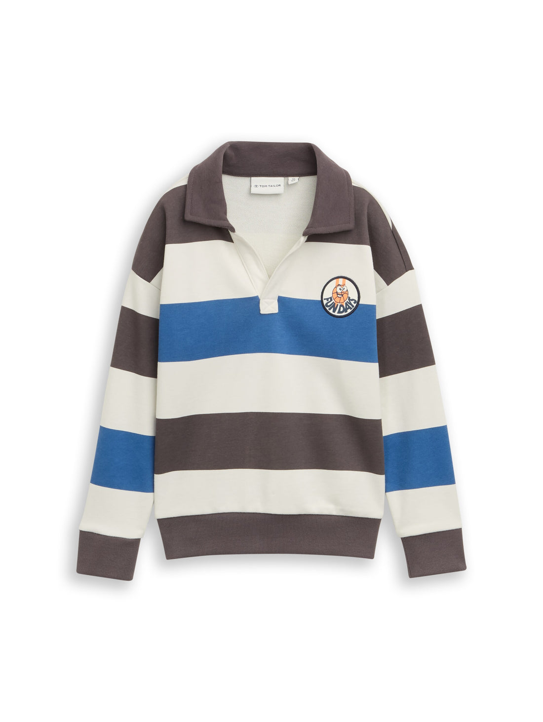 TOM TAILOR Oversize Kinder Sweatshirt Rugby-Stil Print überschnittener Schulternaht