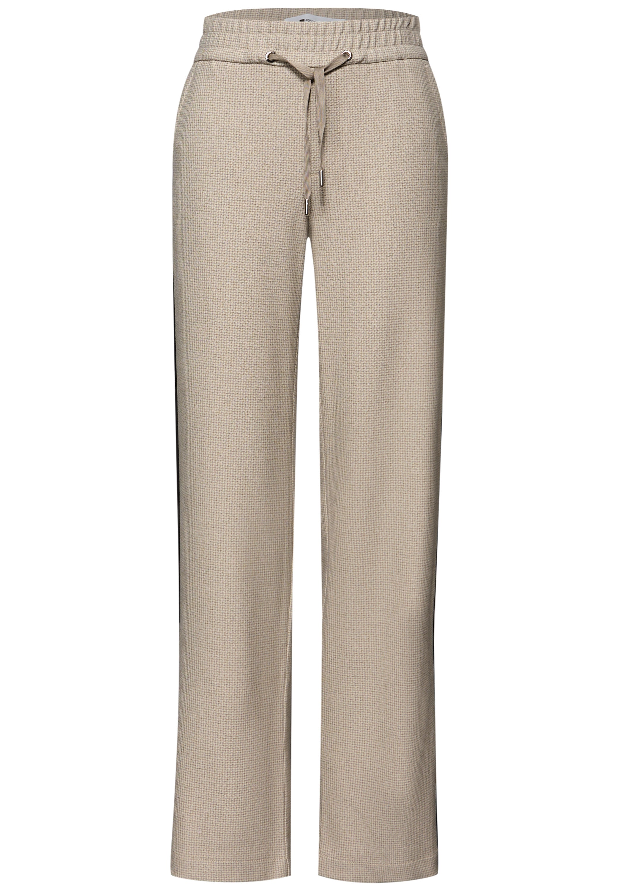 Street One Damen Hose Straight Leg Loose Fit Mid Waist Modern Elastischer Bund
