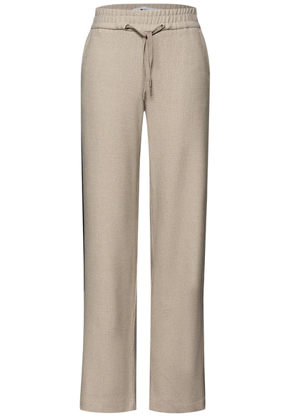 Street One Damen Hose Straight Leg Loose Fit Mid Waist Modern Elastischer Bund