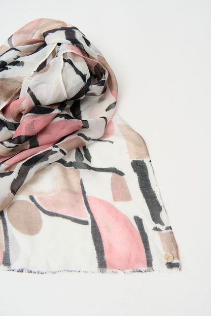 Viskose-Schal mit abstraktem Print