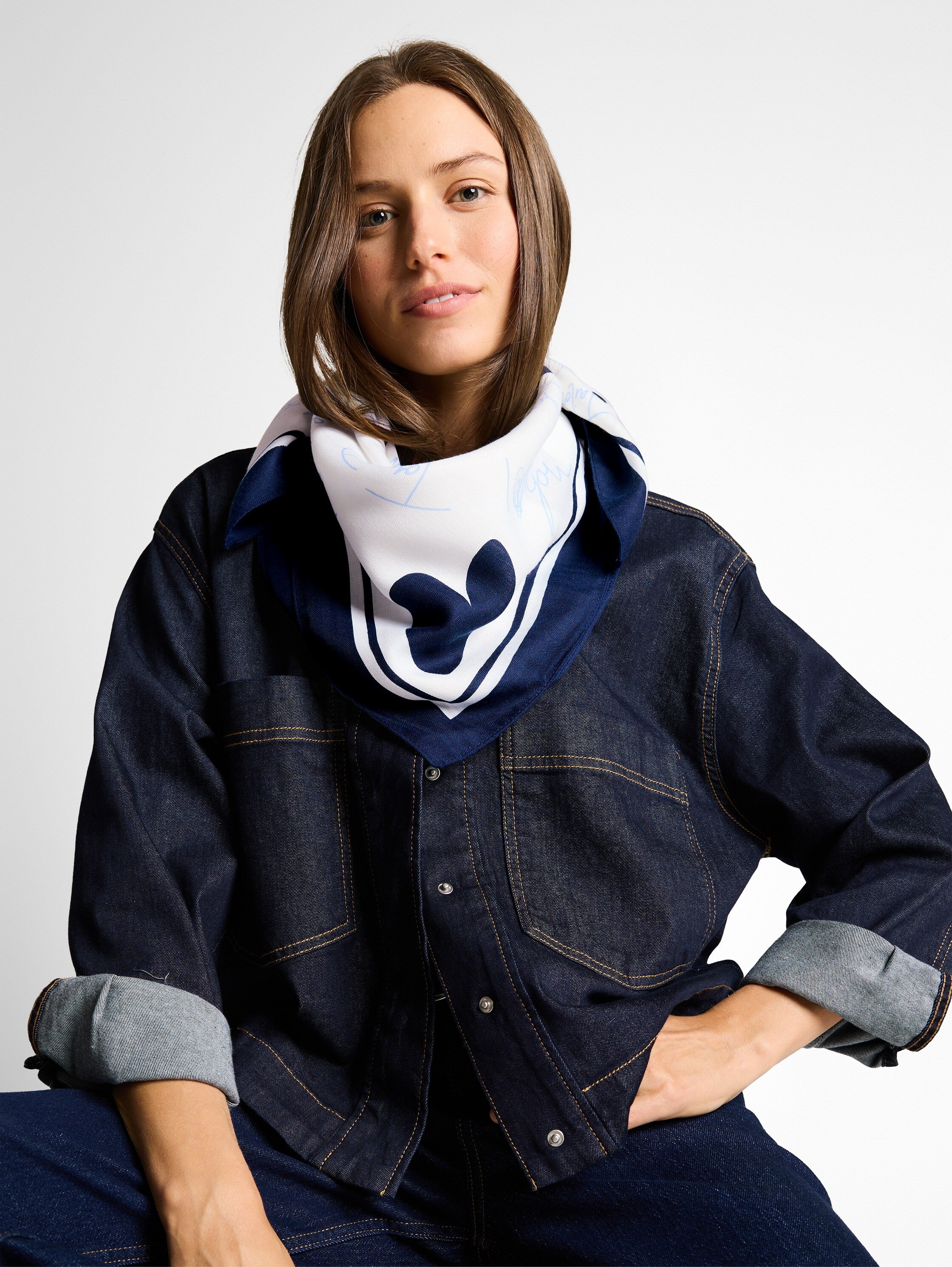 Tom Tailor Denim Female Damen Halstuch Herz-Motiv