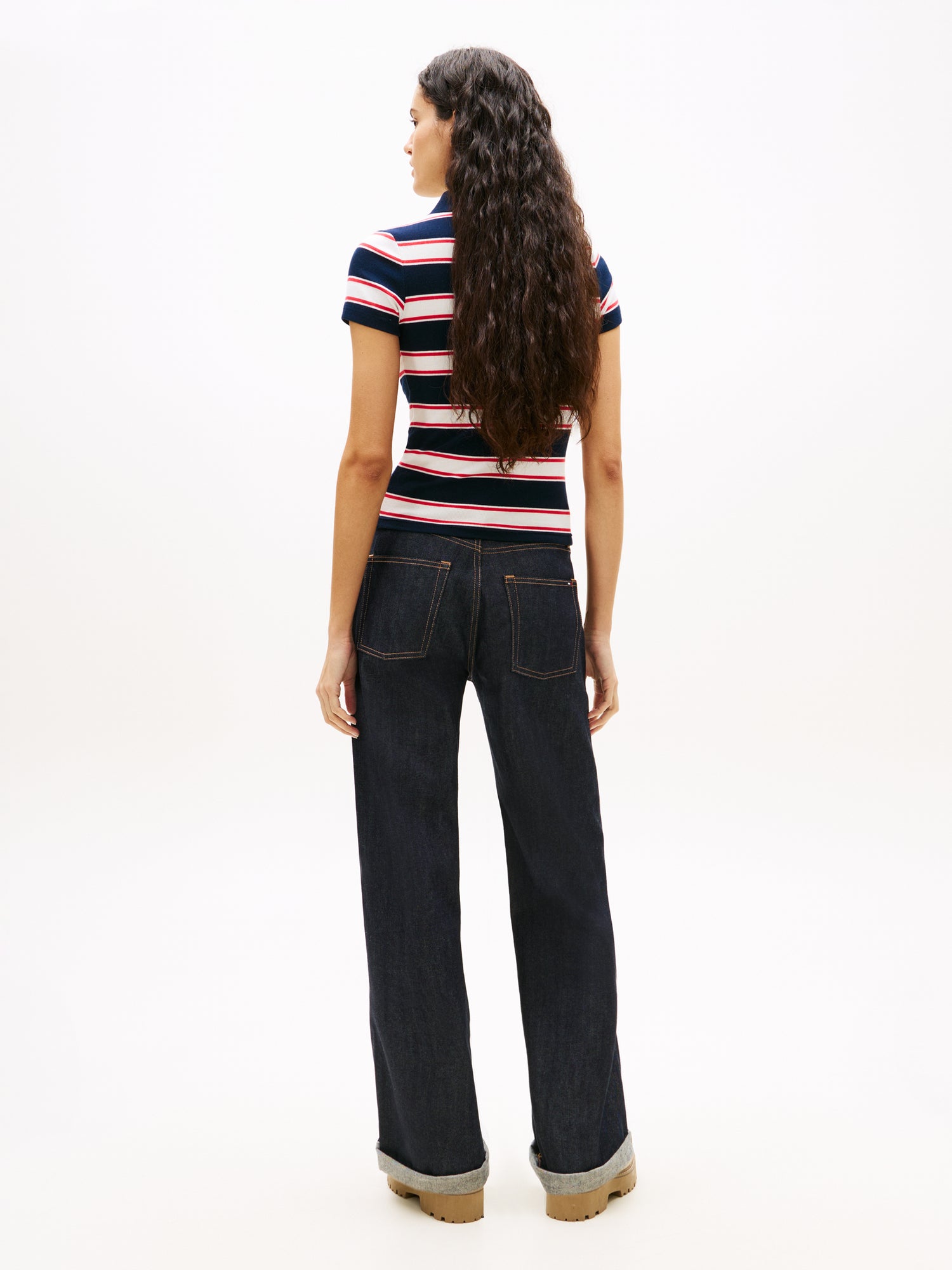 TOMMY HILFIGER Sportswear Division Damen T-Shirt Gestreift mit Elasthan