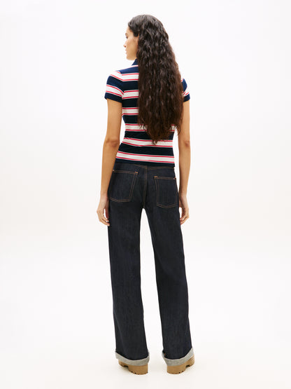 TOMMY HILFIGER Sportswear Division Damen T-Shirt Gestreift mit Elasthan