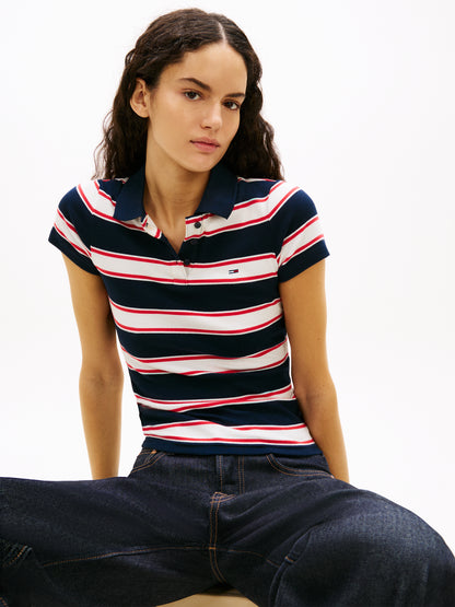 TOMMY HILFIGER Sportswear Division Damen T-Shirt Gestreift mit Elasthan