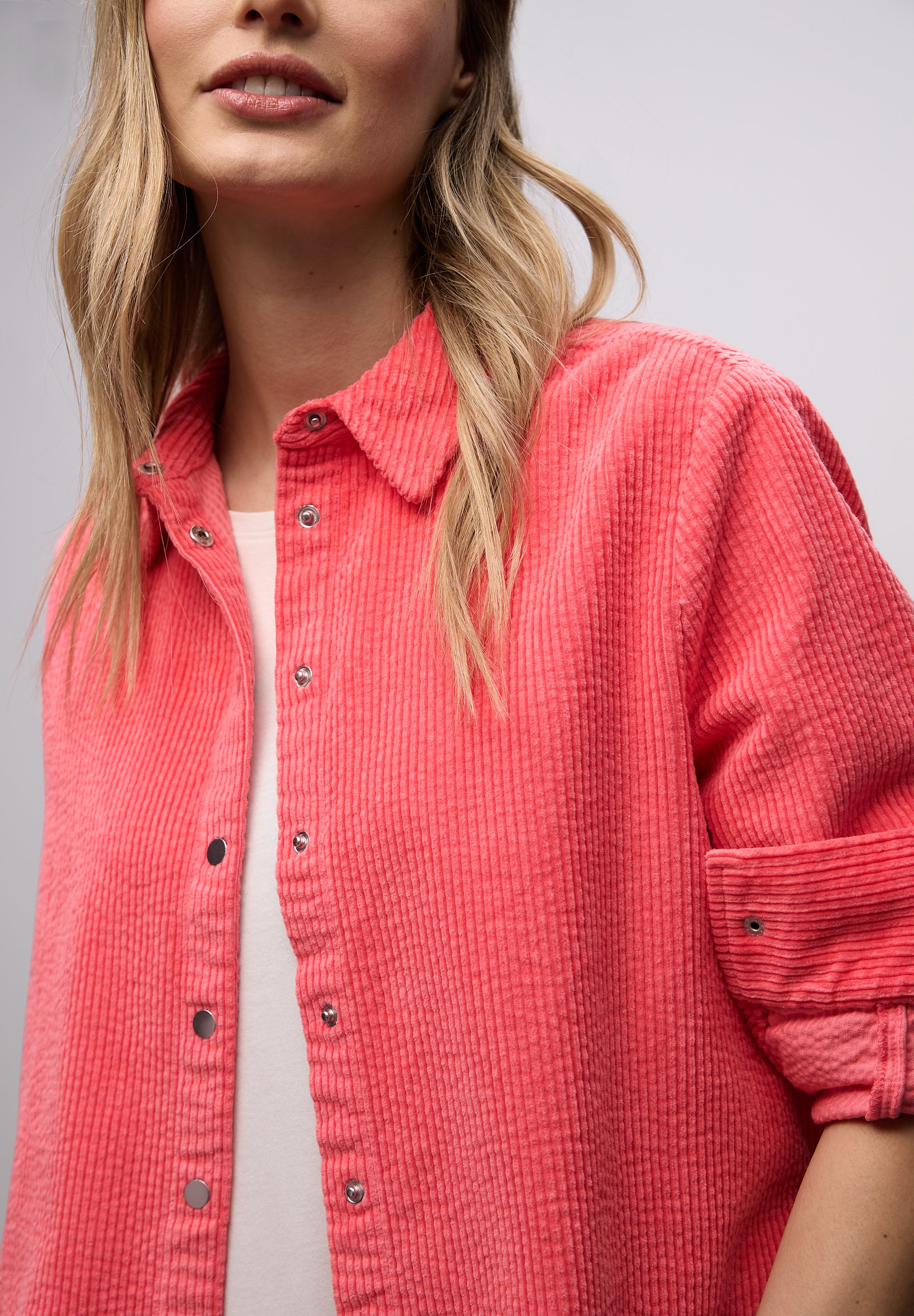 Street One Damen Cordbluse Hemdkragen Knopfleiste Casual 100% Baumwolle