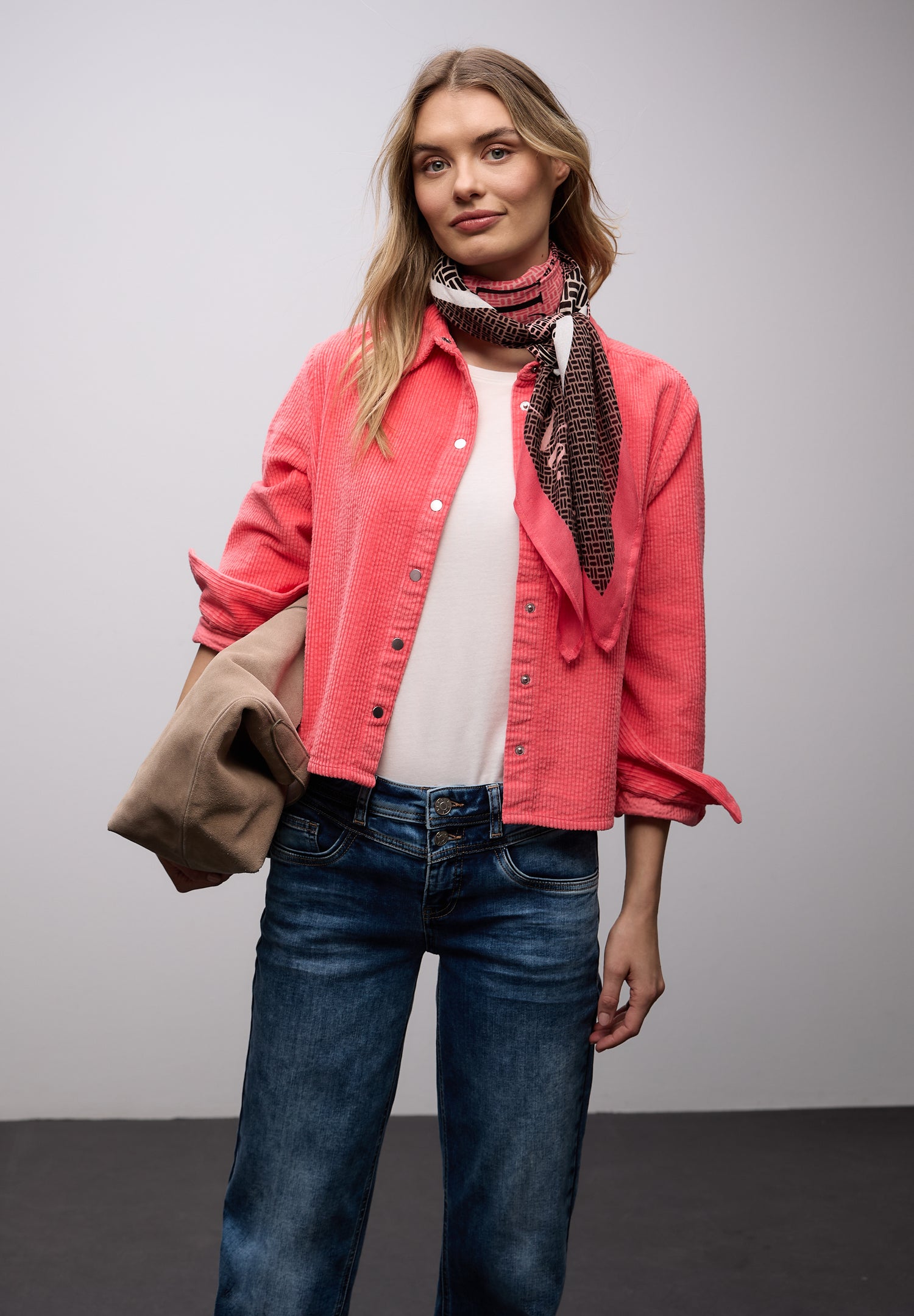 Street One Damen Cordbluse Hemdkragen Knopfleiste Casual 100% Baumwolle