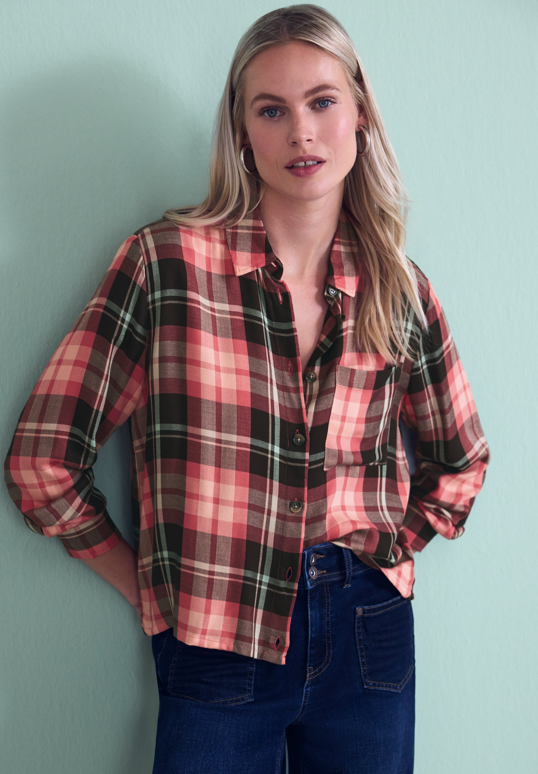 Street One Damen Hemdbluse Langarm Casual Viskose Gemütlich