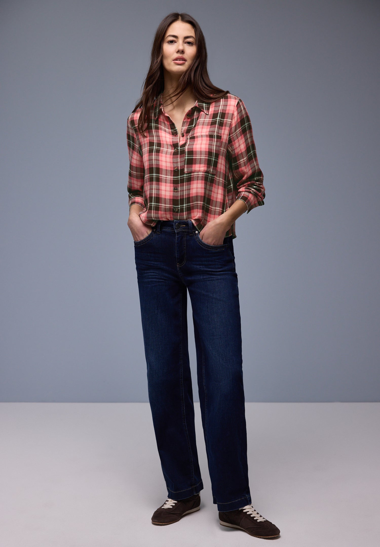 Street One Damen Hemdbluse Langarm Casual Viskose Gemütlich