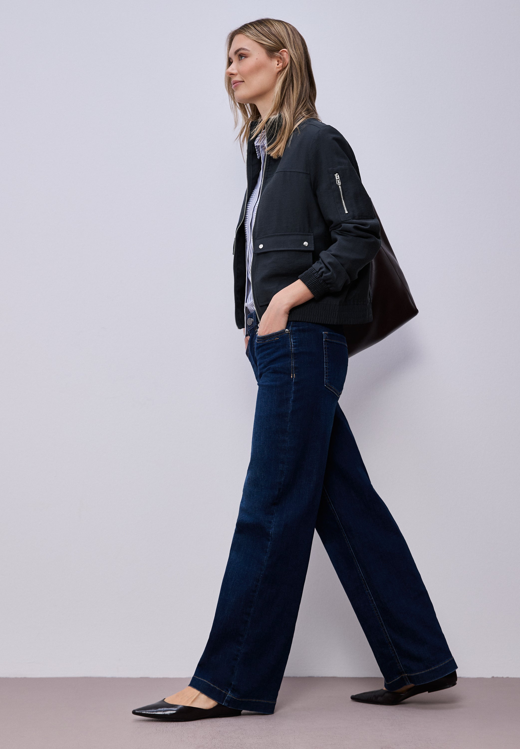 Street One Damen Blouson Cargo Utility Jacke mit Stehkragen Reißverschluss