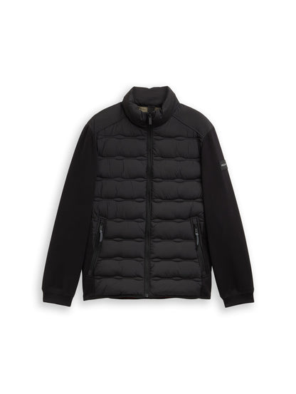 TOM TAILOR Hybrid Übergangsjacke Herren Stehkragen Logo-Badge