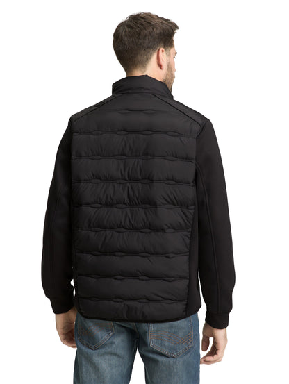 TOM TAILOR Hybrid Übergangsjacke Herren Stehkragen Logo-Badge