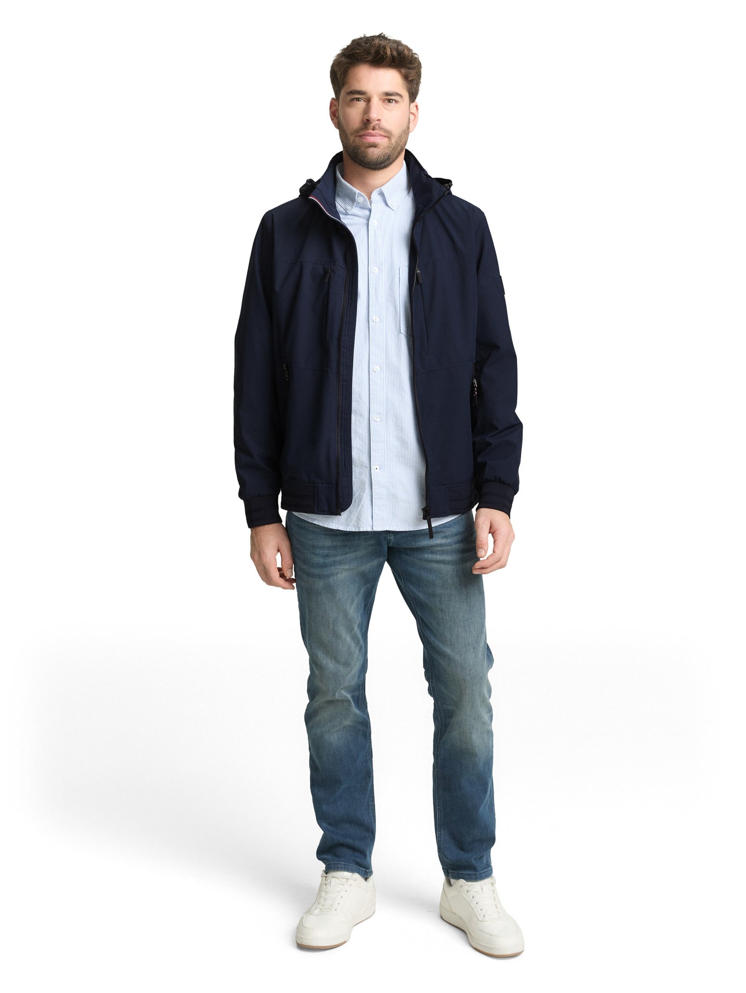 TOM TAILOR Blouson-Jacke Herren Wasserabweisend Verstaubare Kapuze