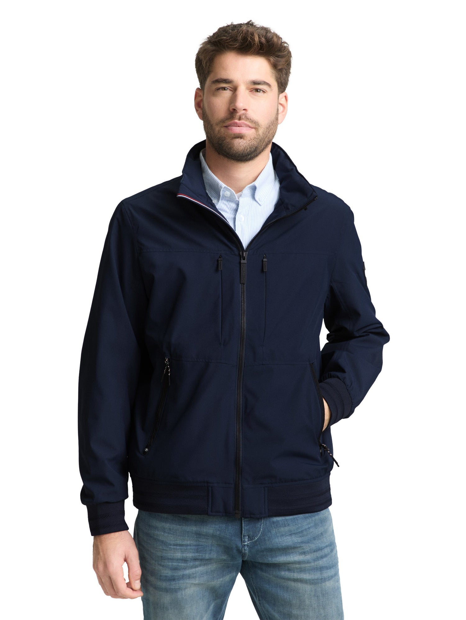 TOM TAILOR Blouson-Jacke Herren Wasserabweisend Verstaubare Kapuze