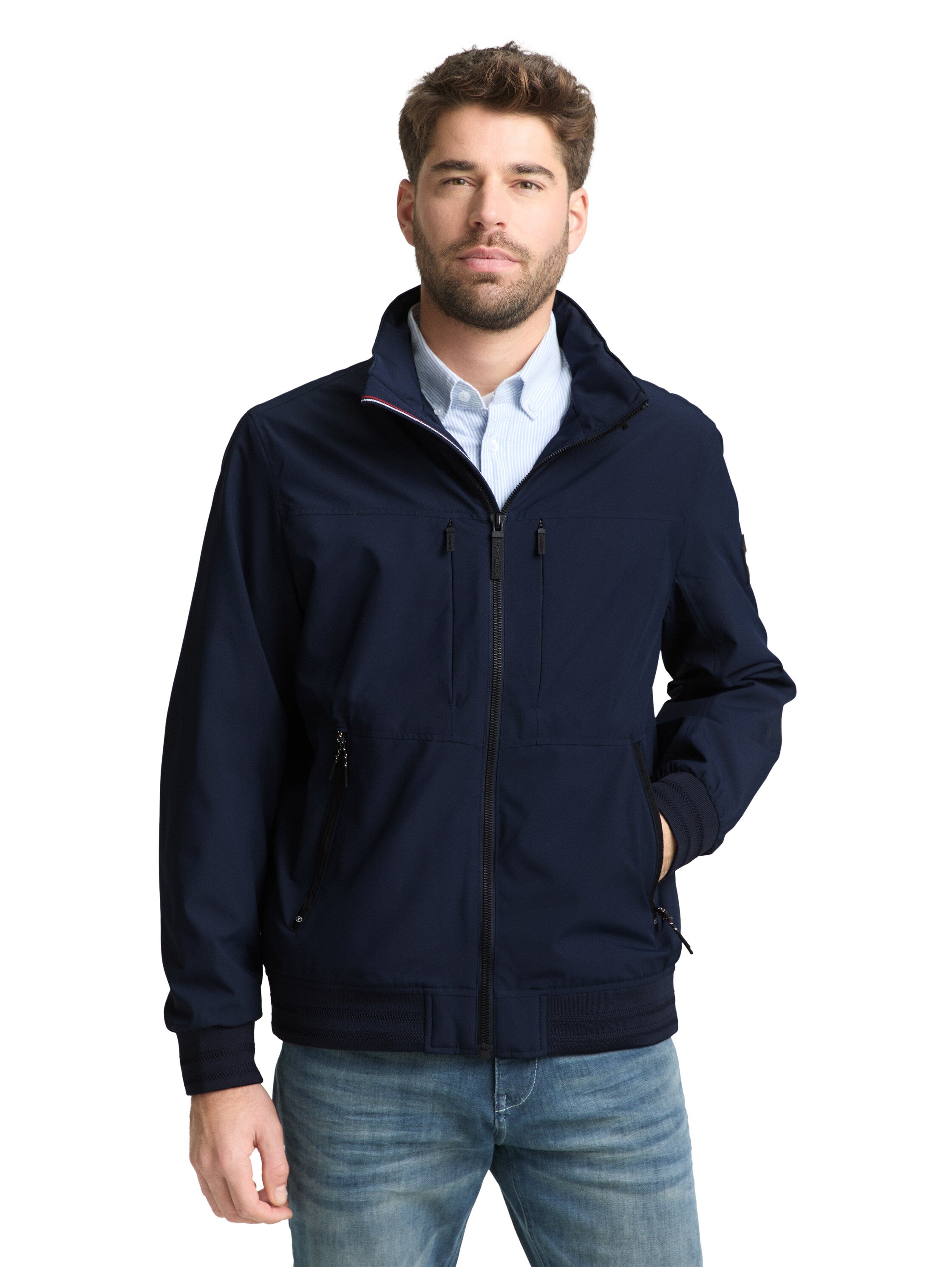 TOM TAILOR Blouson-Jacke Herren Wasserabweisend Verstaubare Kapuze