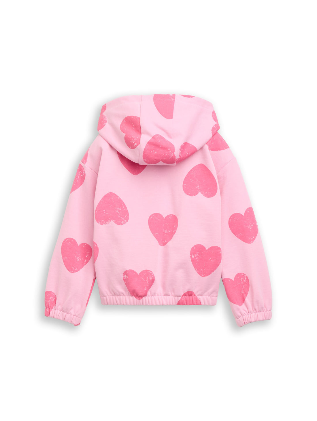 TOM TAILOR Gemusterte Kinder Cropped Hoodie Sweatshirtjacke mit überschnittenen Schultern