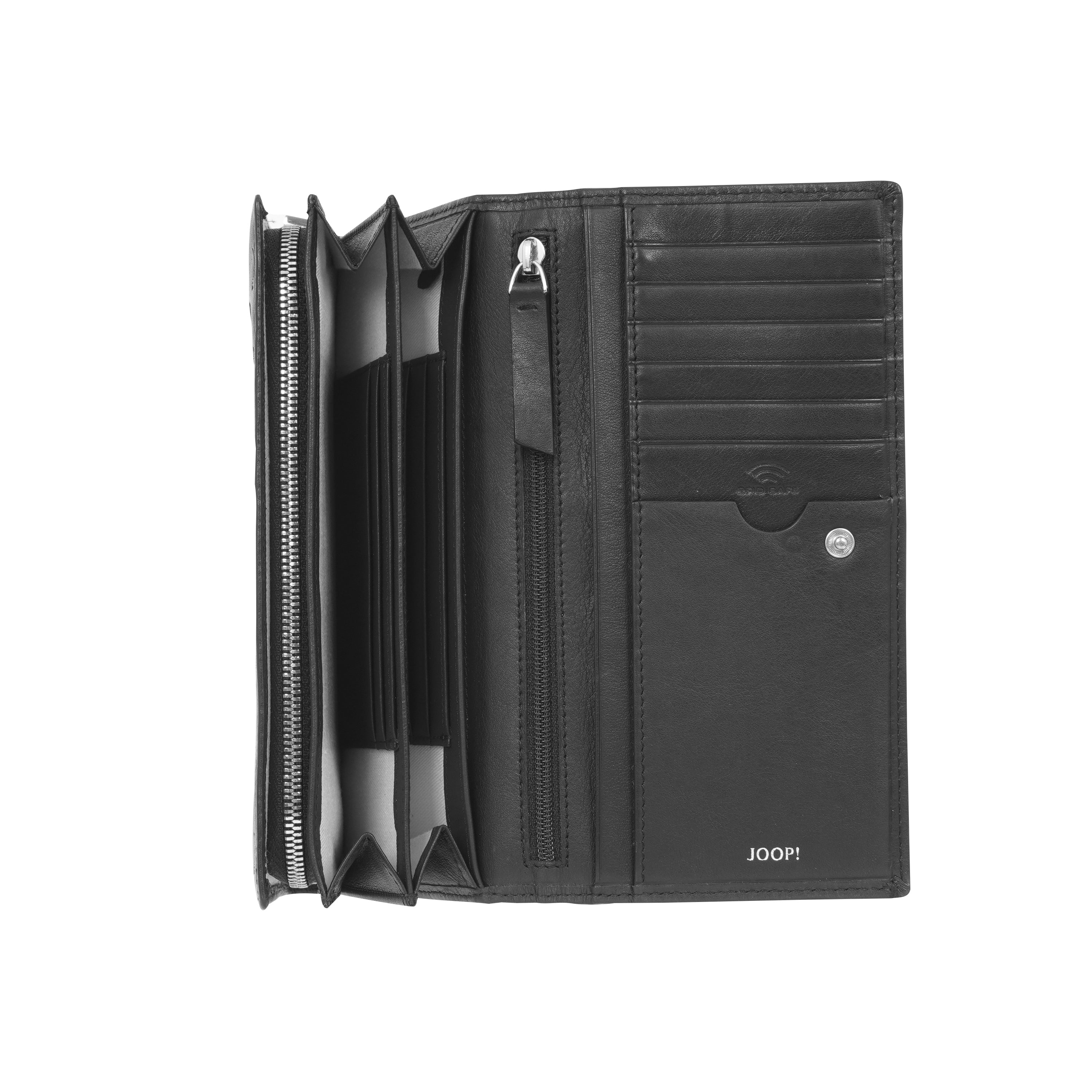 RFID Damen Geldbörse Leder Schwarz