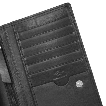RFID Damen Geldbörse Leder Schwarz