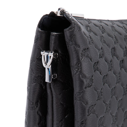 Logoprägung Rindsleder Schultertasche Damen