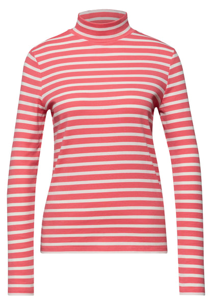 Street One Damen Jerseyshirt Turtleneck gestreift Baumwolle