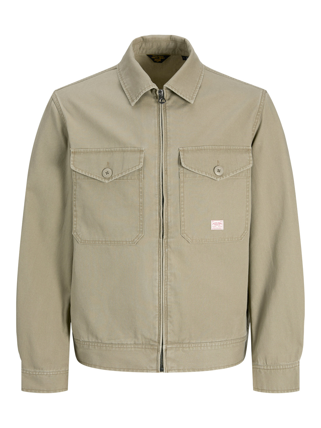 Jack &amp; Jones Jacke Herren Fly-Away Kragen Langarm Reißverschluss Baumwolle