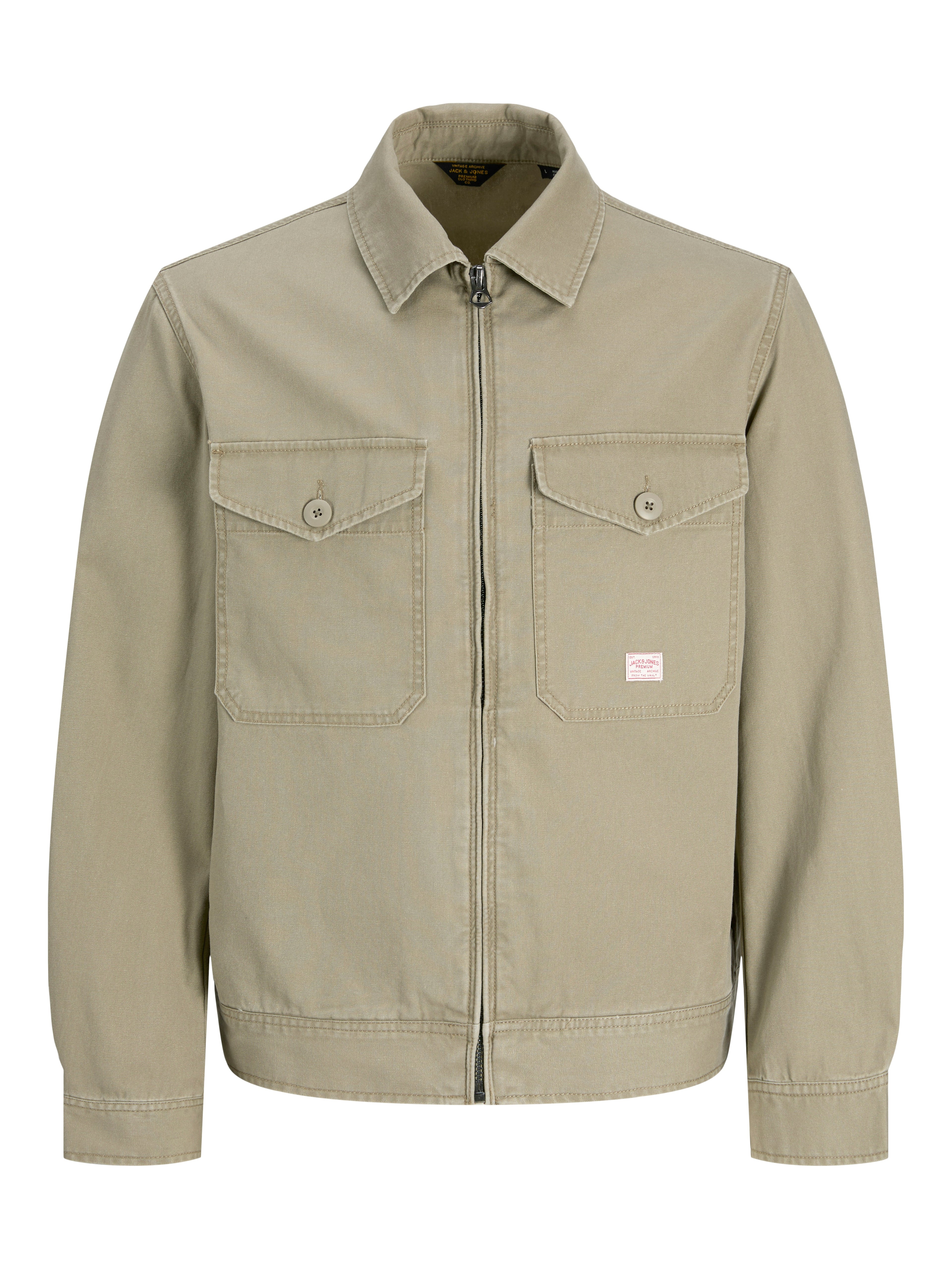 Jack &amp; Jones Jacke Herren Fly-Away Kragen Langarm Reißverschluss Baumwolle