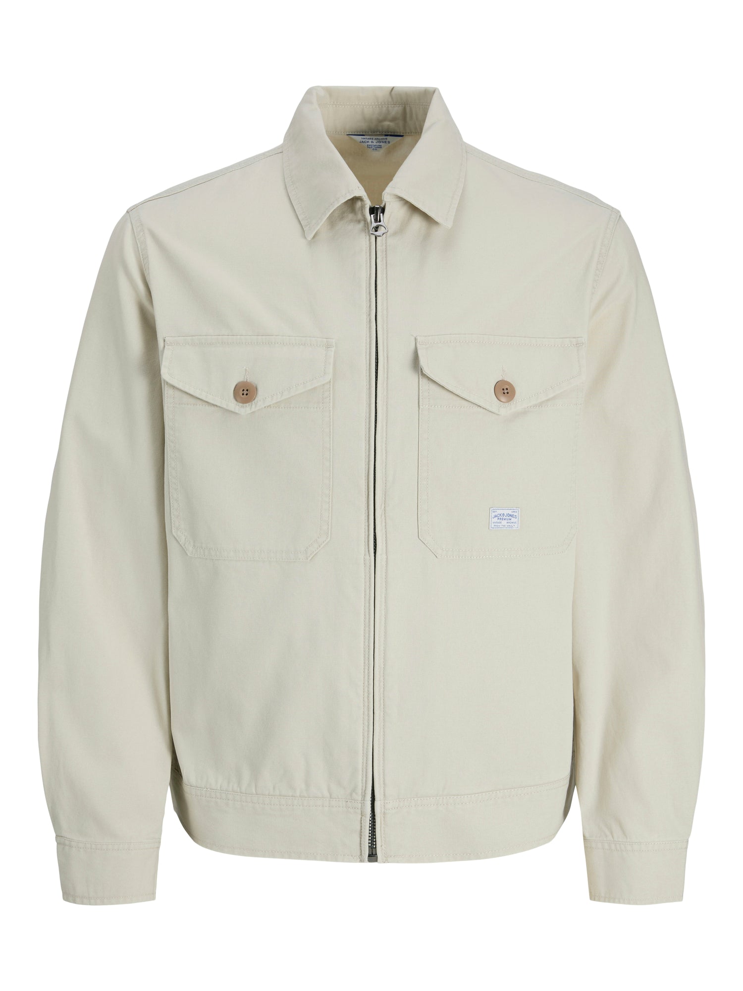 Jack &amp; Jones Jacke Herren Fly-Away Kragen Langarm Reißverschluss Baumwolle