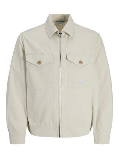 Jack &amp; Jones Jacke Herren Fly-Away Kragen Langarm Reißverschluss Baumwolle
