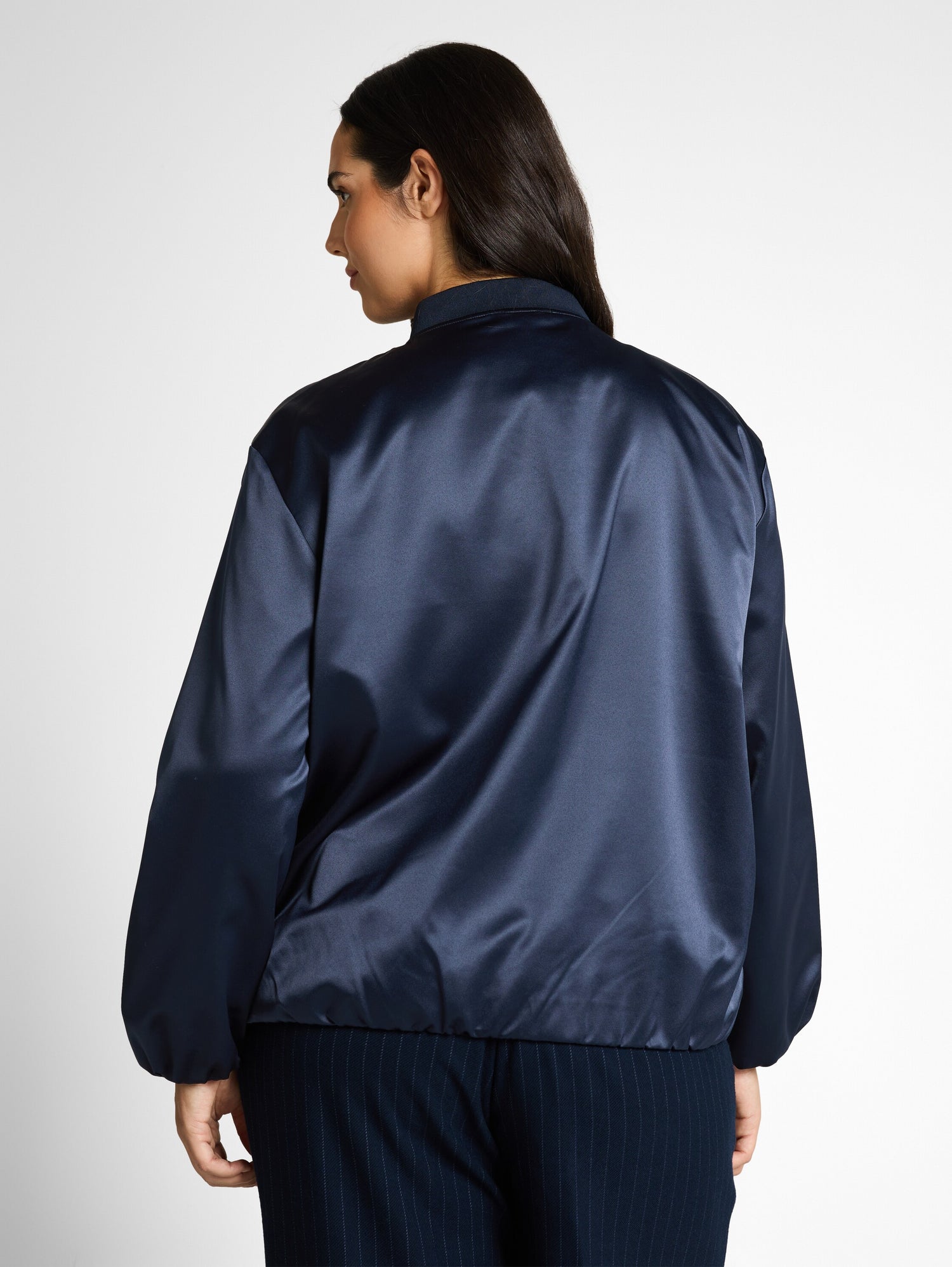 TOM TAILOR Blouson-Jacke Damen Bomberkragen Satin elastischer Gummibund