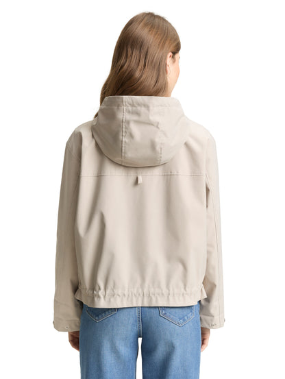 Tom Tailor Denim Damen Jacke mit Reißverschluss und Kapuze Polyester