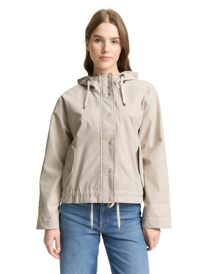 Tom Tailor Denim Damen Jacke mit Reißverschluss und Kapuze Polyester