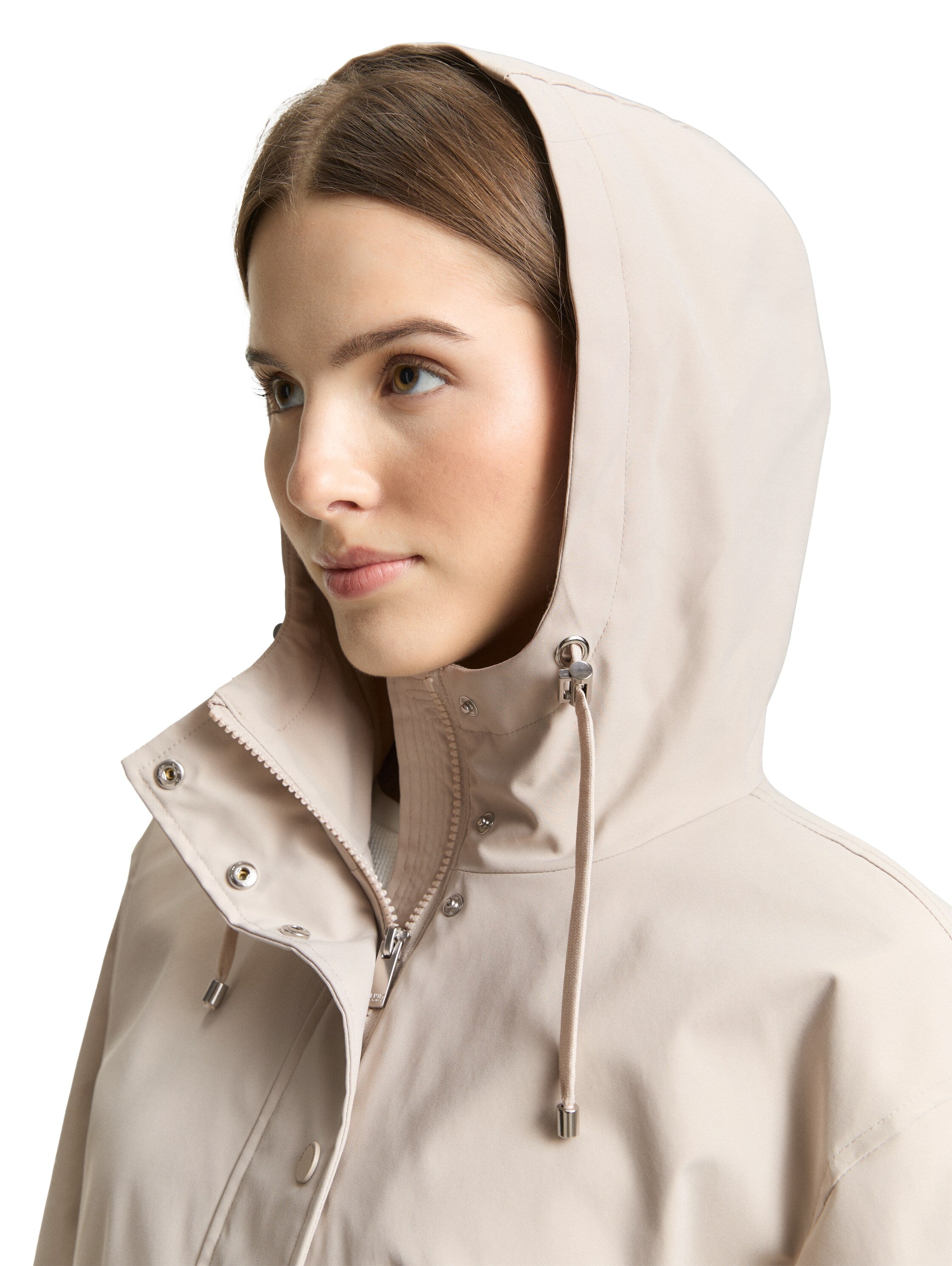 Tom Tailor Denim Damen Jacke mit Reißverschluss und Kapuze Polyester