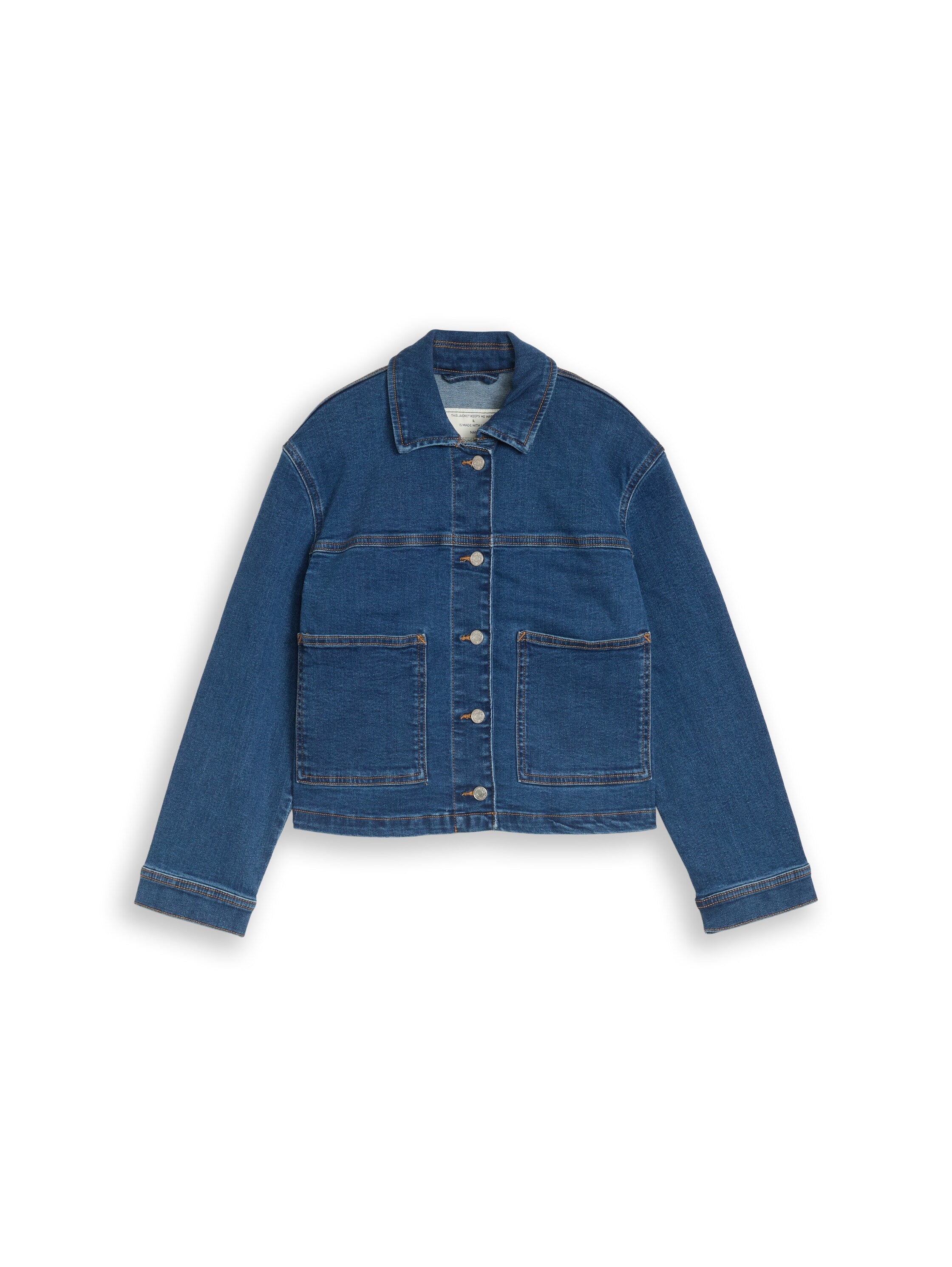 TOM TAILOR Kurz geschnittene Kinder Jeansjacke mit offenen Taschen Baumwolle Elasthan