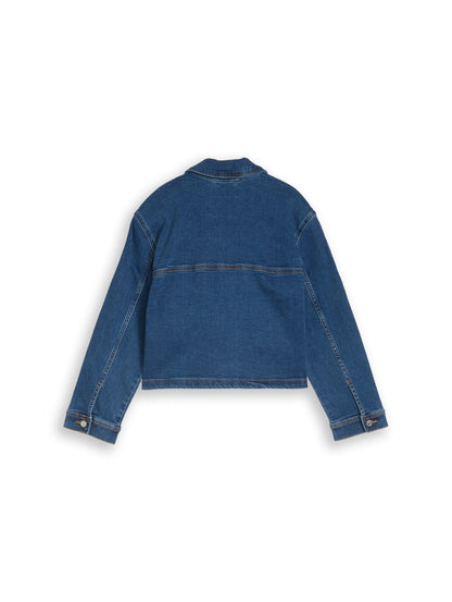 TOM TAILOR Kurz geschnittene Kinder Jeansjacke mit offenen Taschen Baumwolle Elasthan