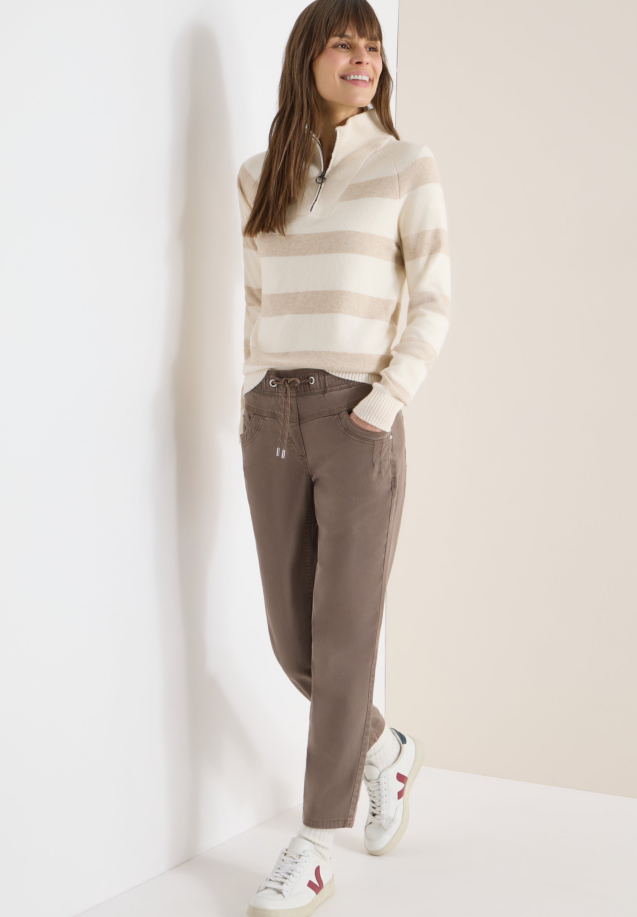 CECIL Damen Hose Tracey Mid Waist Slim Fit