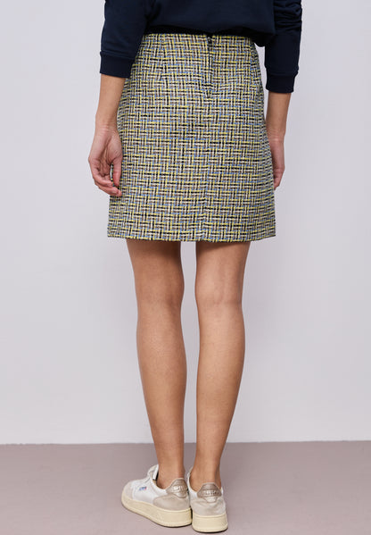 Street One Damen Bouclé Rock Maja Mid Waist mit Zipper Shadowed Navy