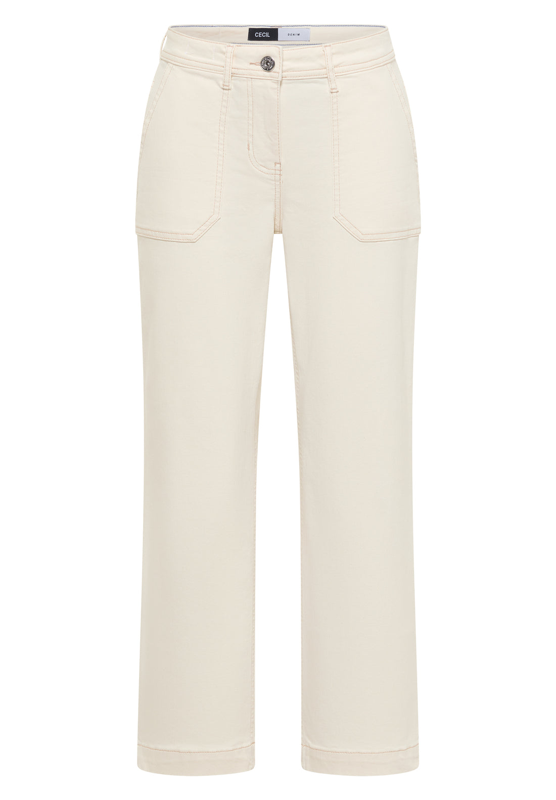 CECIL Damen Patch Pocket Jeans Loose Fit Wide Legs High Waist