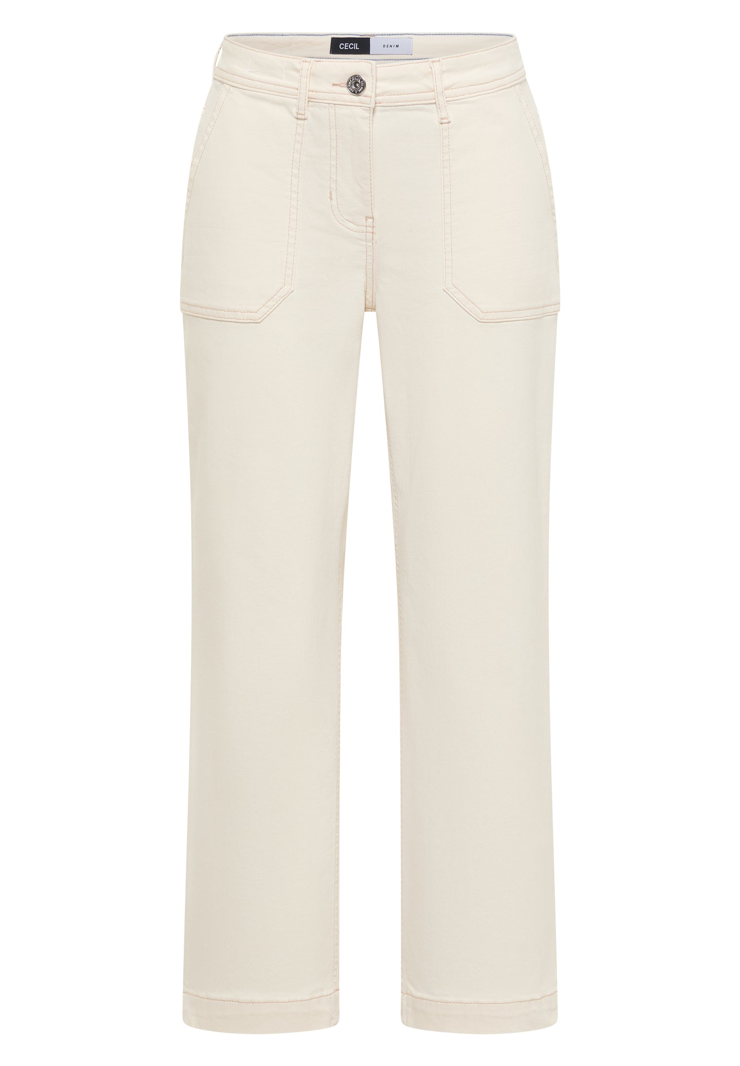 CECIL Damen Patch Pocket Jeans Loose Fit Wide Legs High Waist