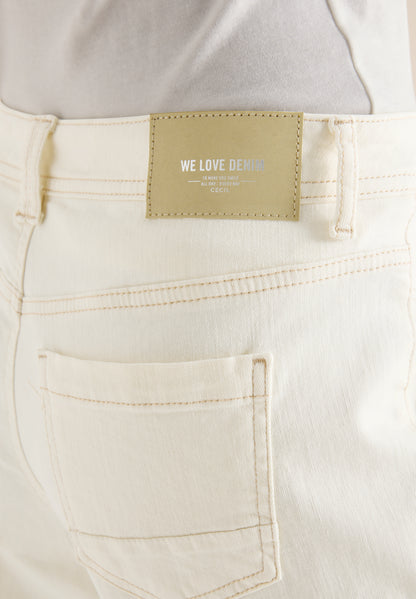 CECIL Damen Patch Pocket Jeans Loose Fit Wide Legs High Waist