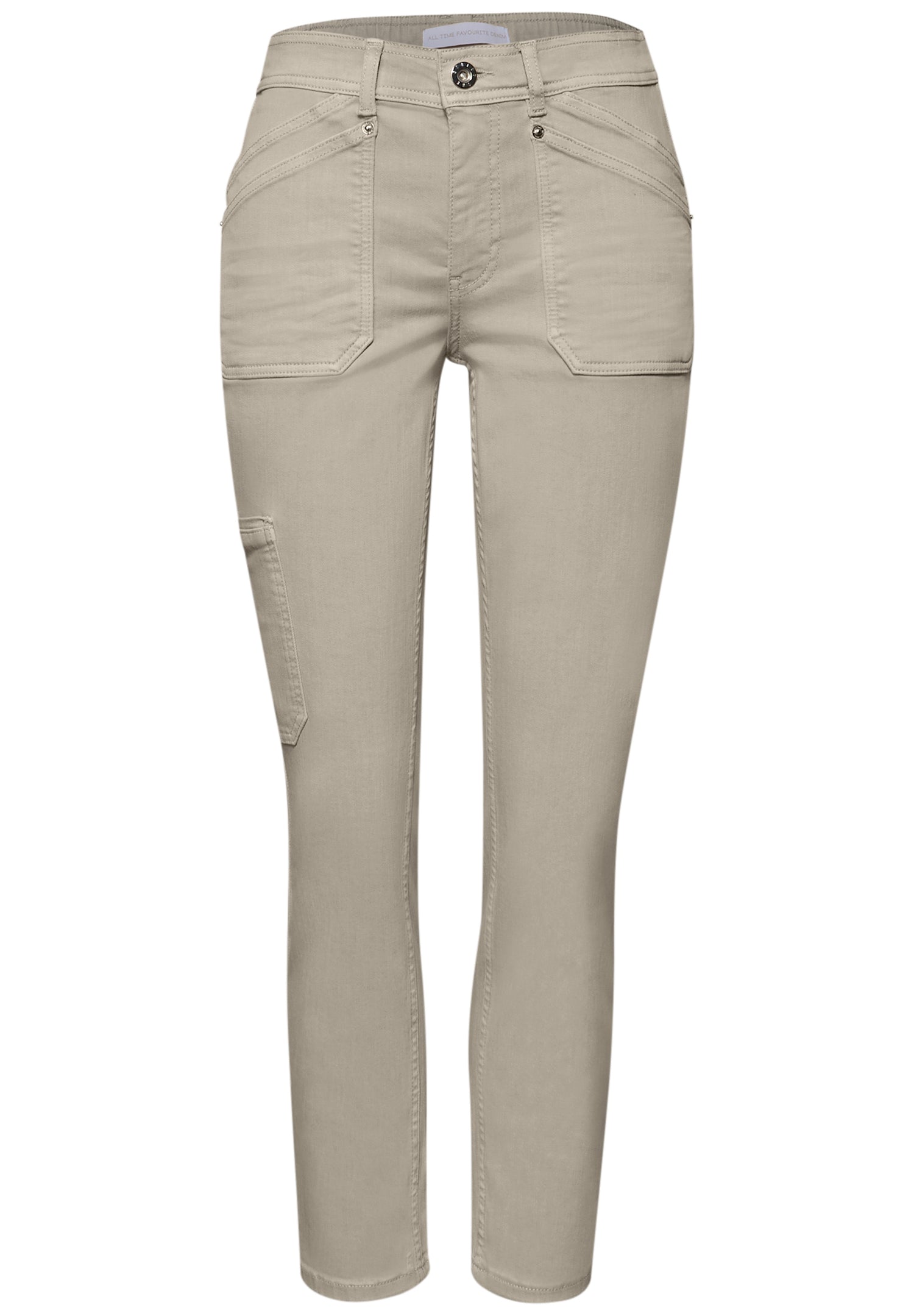 Street One Damen Cargo Jeans Charlie Loose Fit Slim Legs elastischer Bund