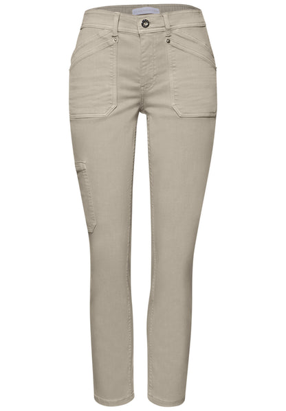 Street One Damen Cargo Jeans Charlie Loose Fit Slim Legs elastischer Bund