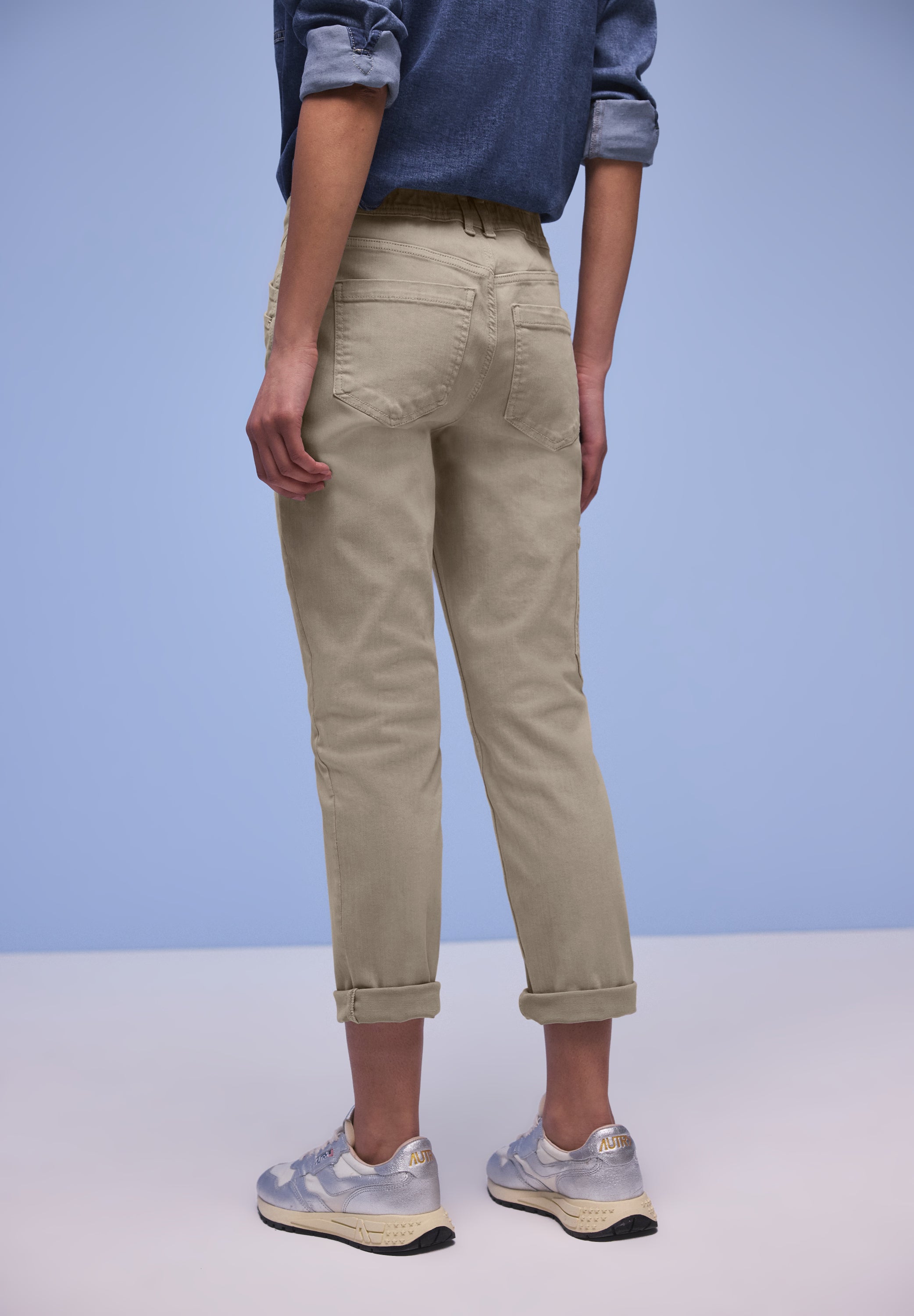 Street One Damen Cargo Jeans Charlie Loose Fit Slim Legs elastischer Bund