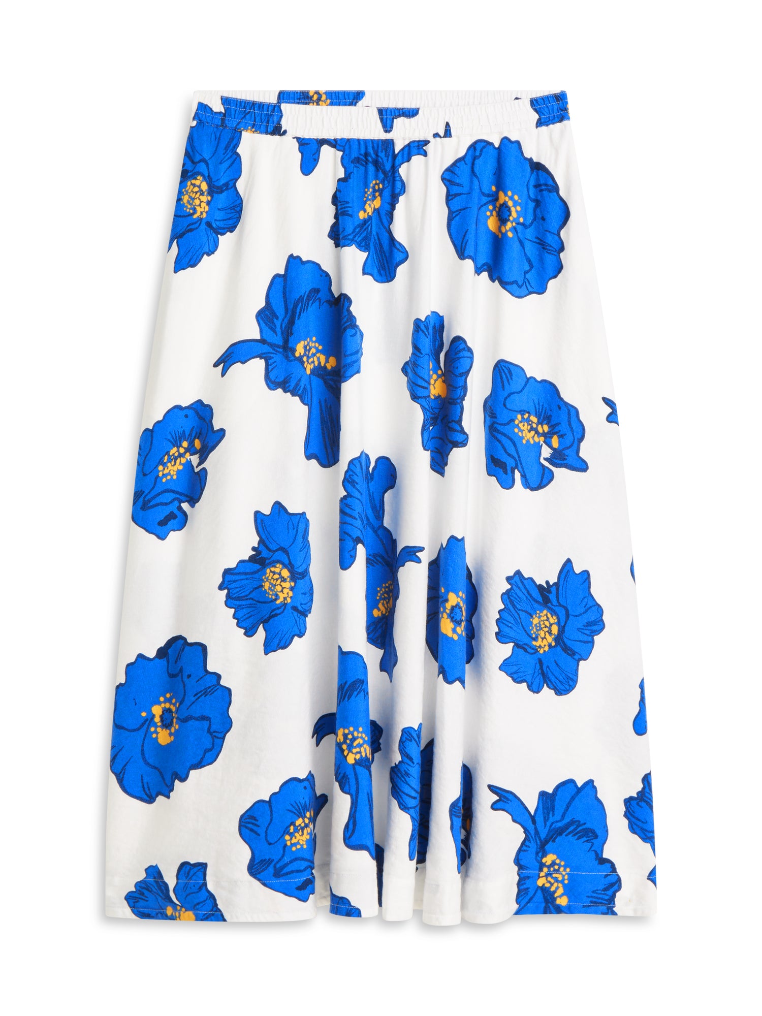 VIS/LINEN VOLUME MIDI SKIRT