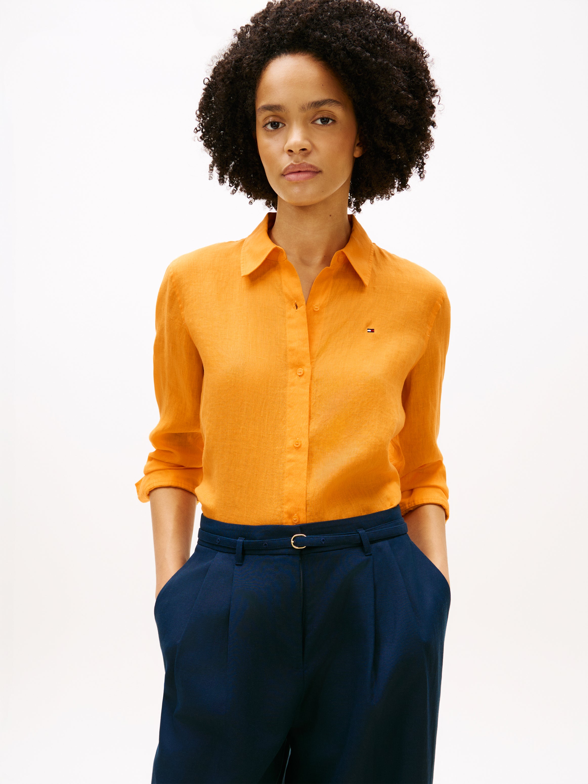 TOMMY HILFIGER Sportswear Division Damen Leinenkleid für stilbewusste Frauen