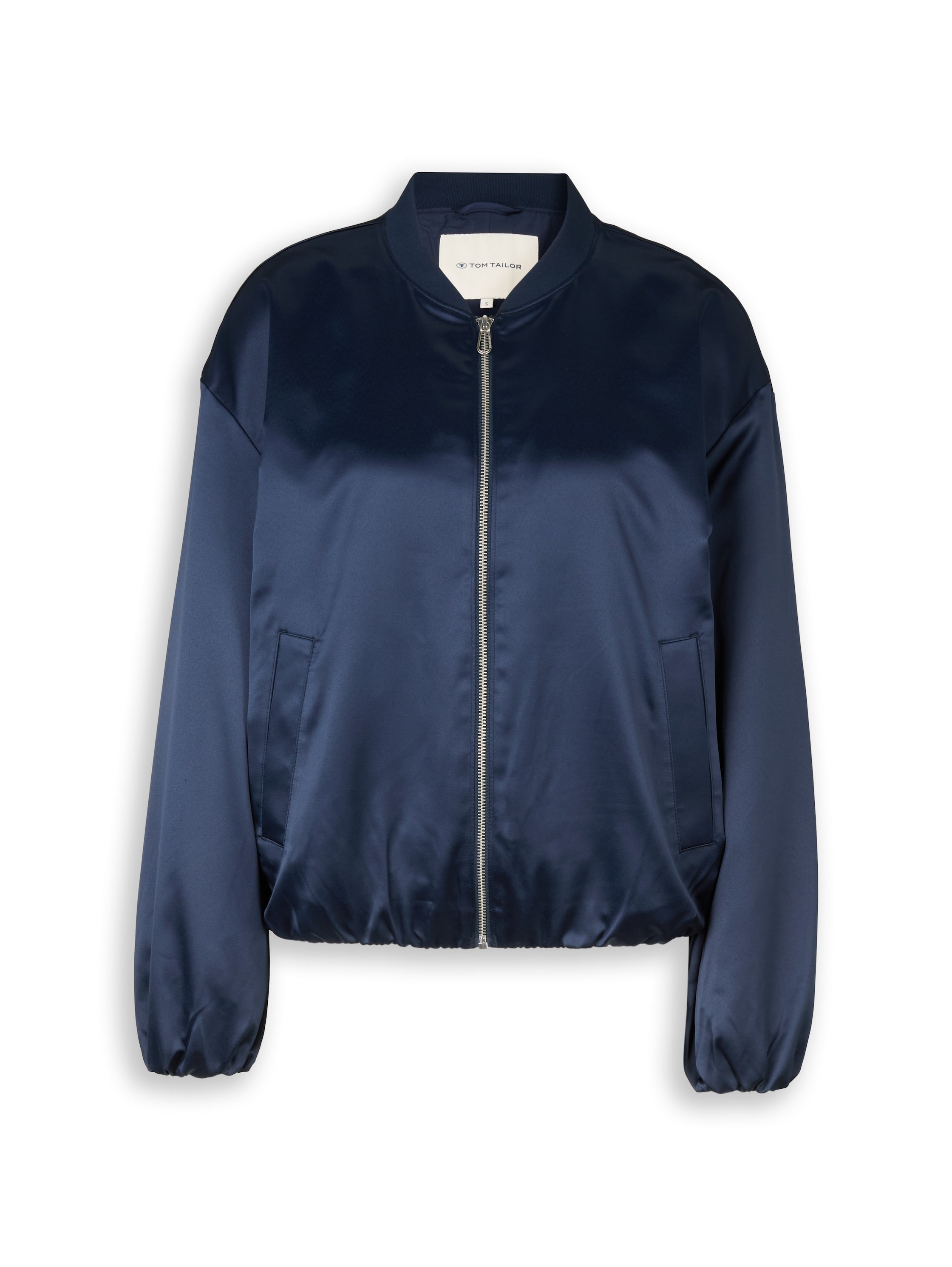 TOM TAILOR Blouson-Jacke Damen Bomberkragen Satin Gummibund