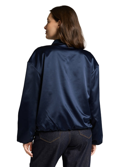 TOM TAILOR Blouson-Jacke Damen Bomberkragen Satin Gummibund