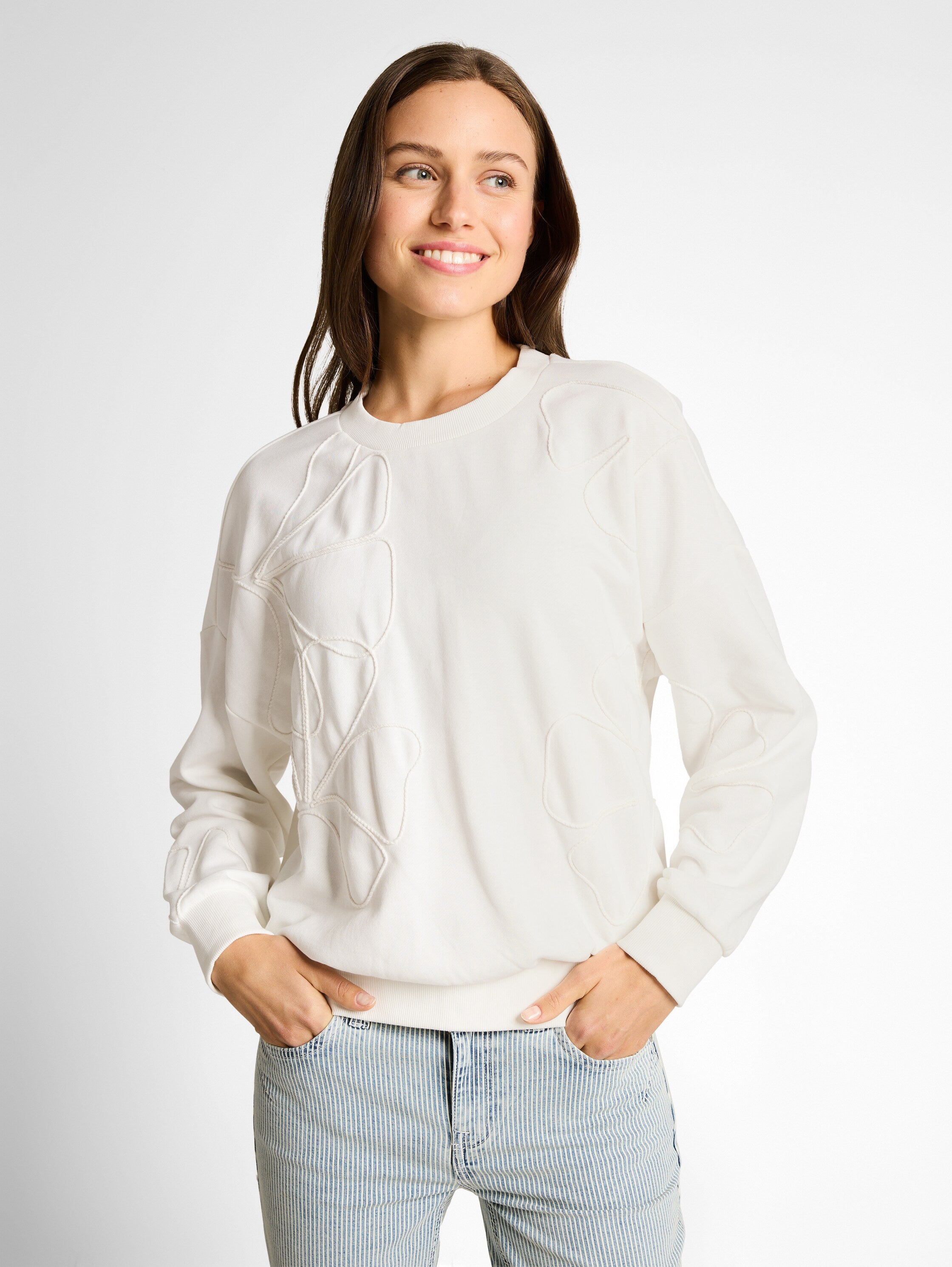 Loose Fit Sweatshirt mit Blumenmuster
