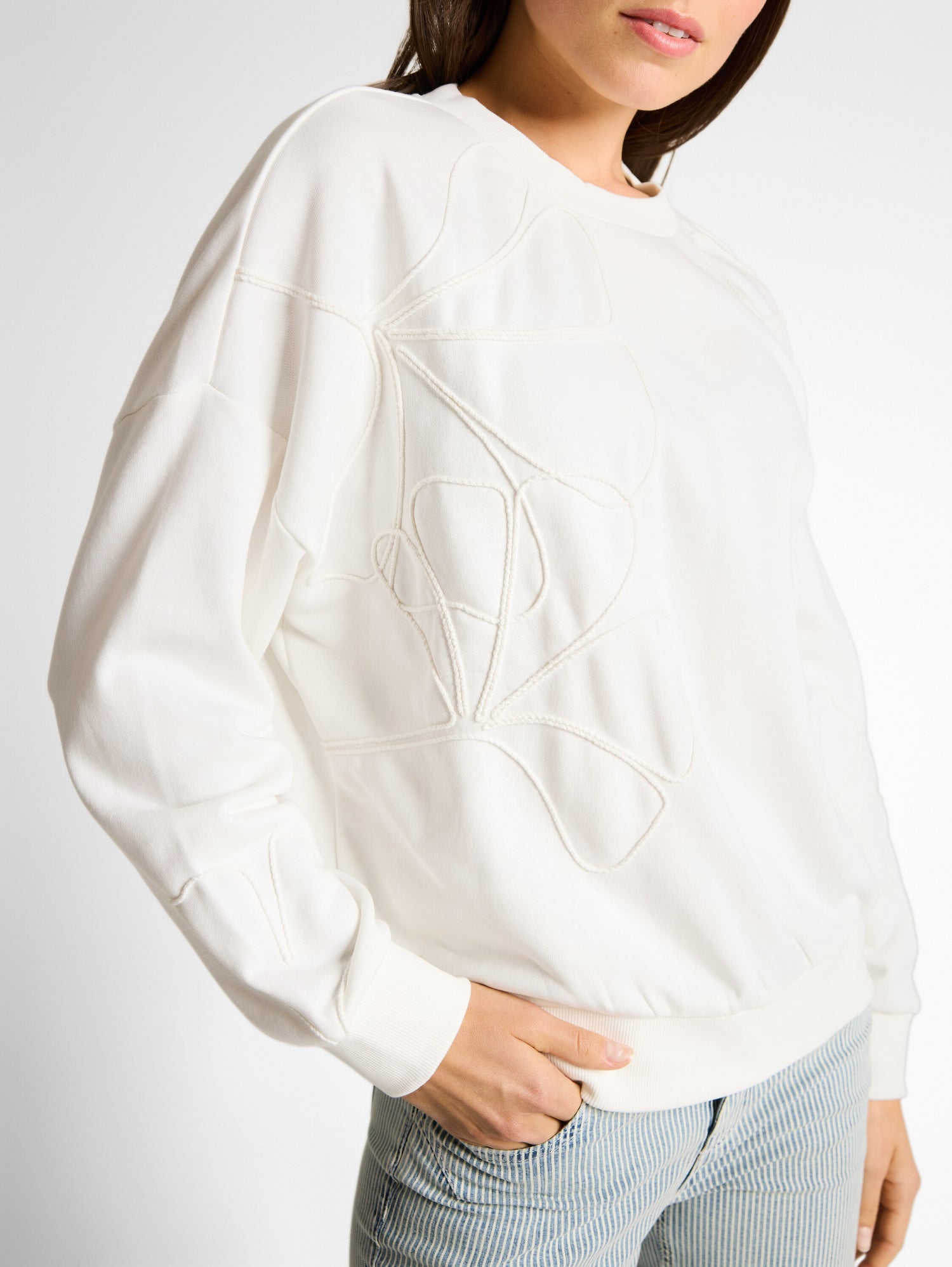 Loose Fit Sweatshirt mit Blumenmuster