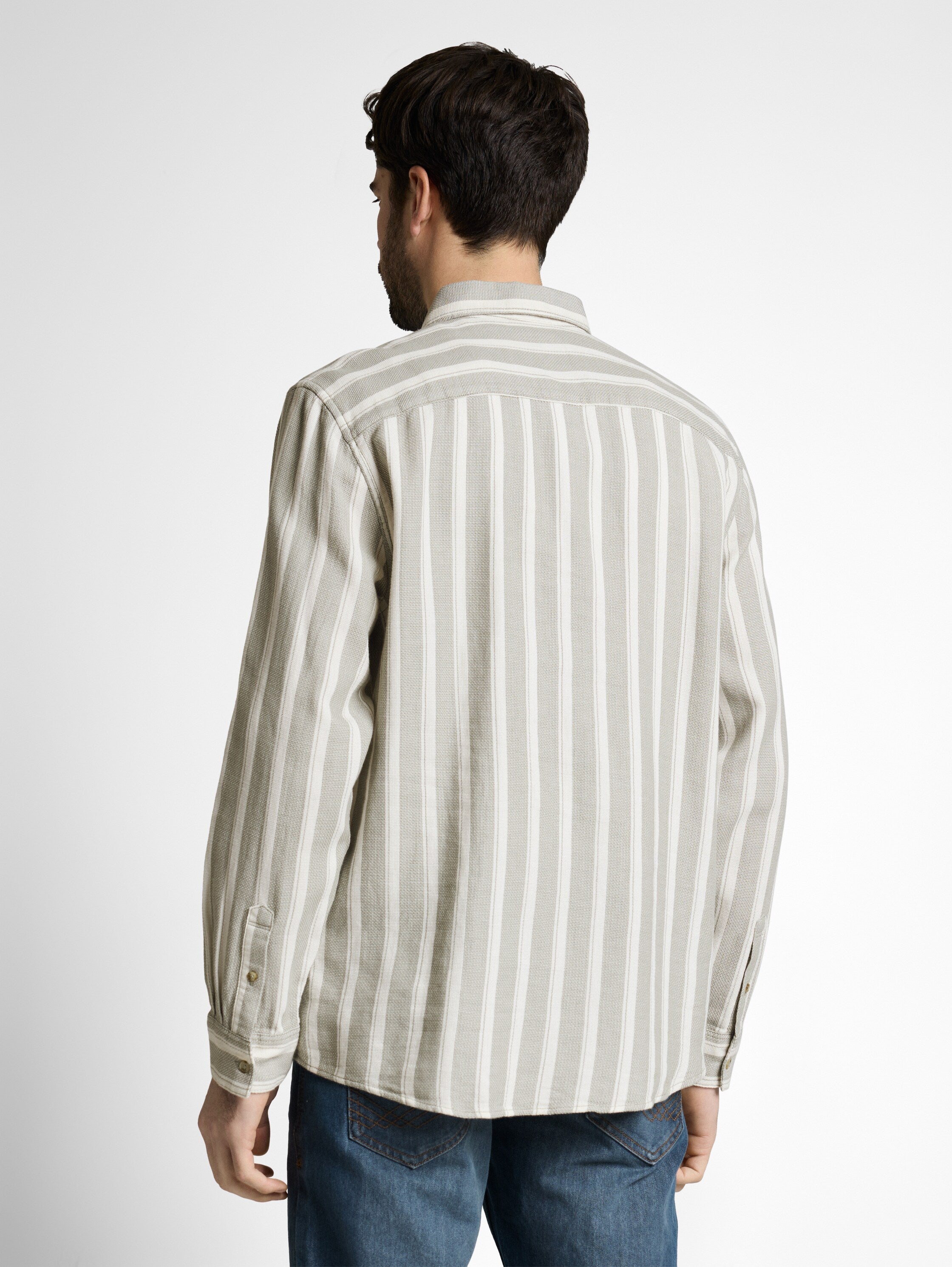 Regular Fit Dobby Hemd aus strukturiertem Baumwollstoff