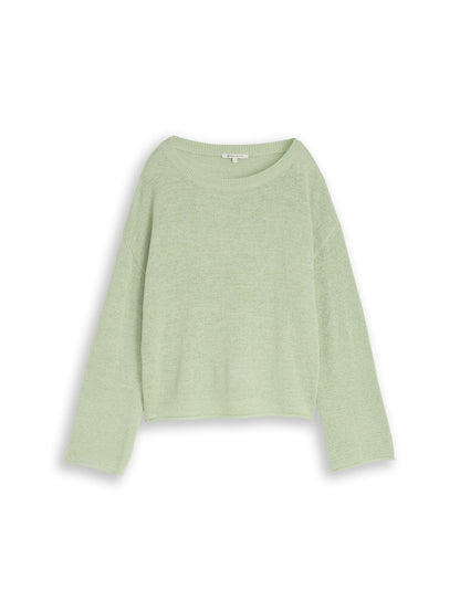 Relaxed Fit Strickpullover mit U-Boot-Ausschnitt