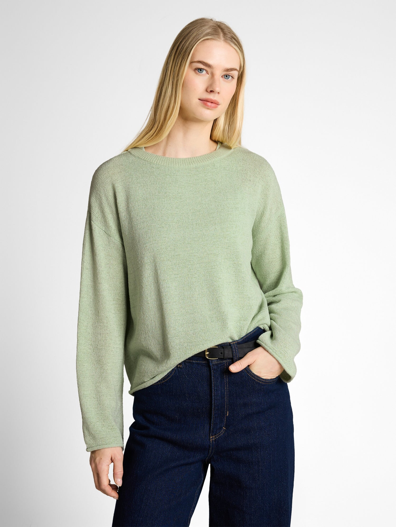 Relaxed Fit Strickpullover mit U-Boot-Ausschnitt